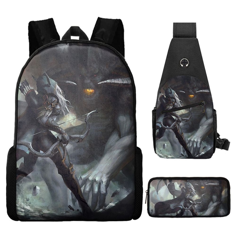Conjunto de mochilas escolares Sylvanas Windrunners, 3 unidades para crianças
