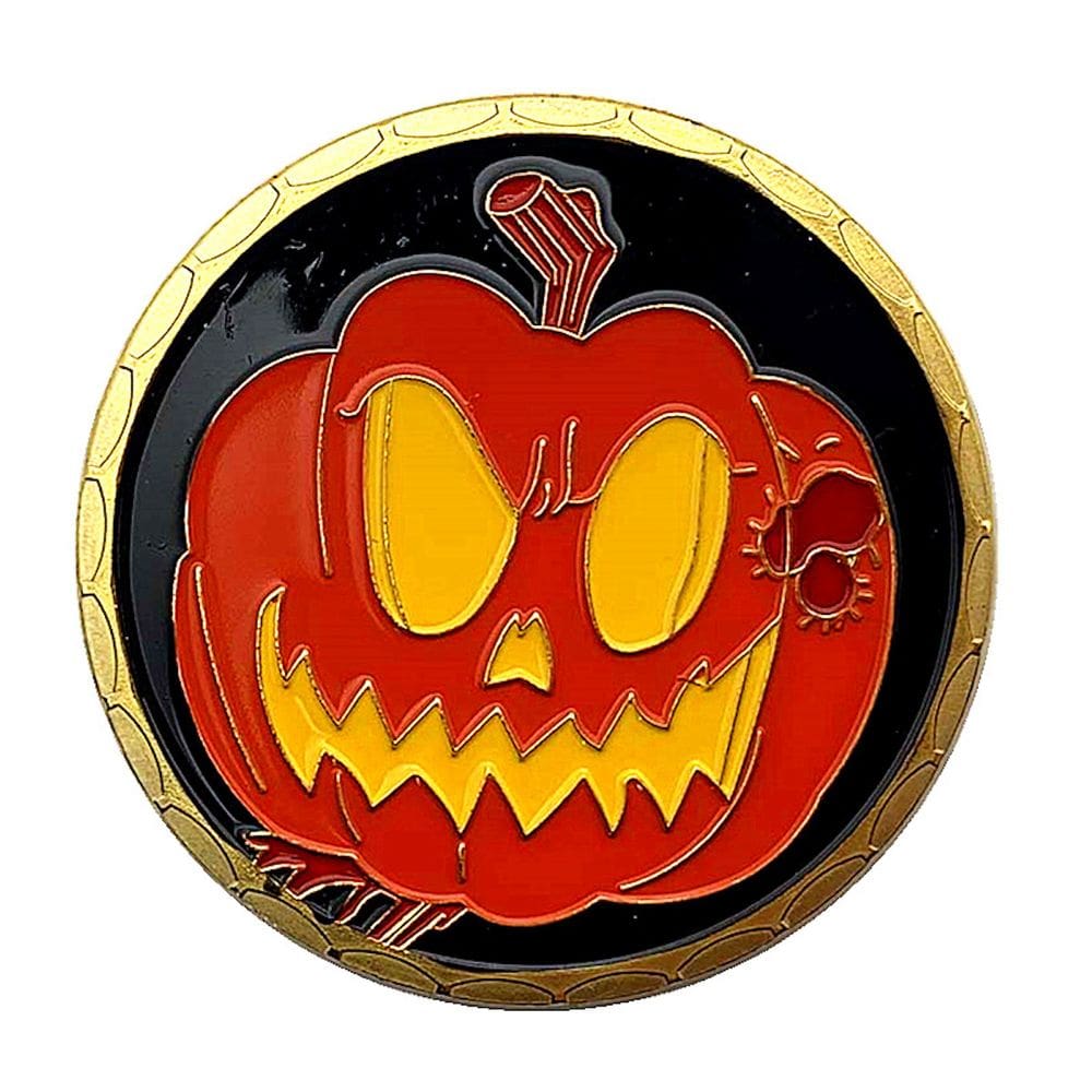 Moeda Halloween Pumpkin Skull Anime 4 cm de ferro 30 g com caixa