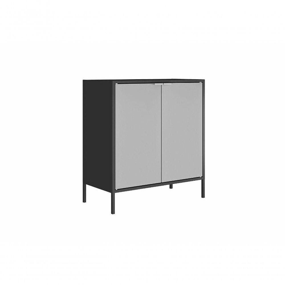 Balcão Alto Multiúso Itatiaia Smart - 2 Portas - Preto C- Cinza Matte