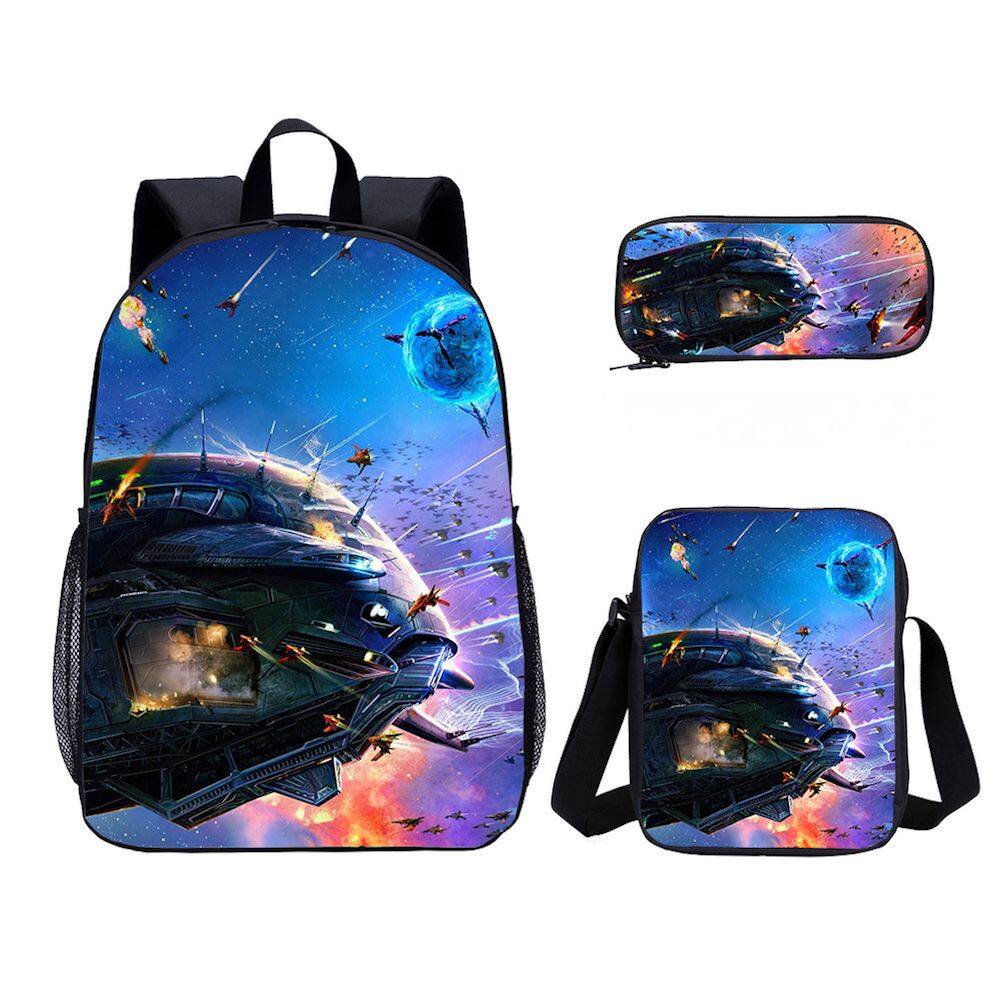 Conjunto de mochilas Space Battleship Yamato Satchel para crianças