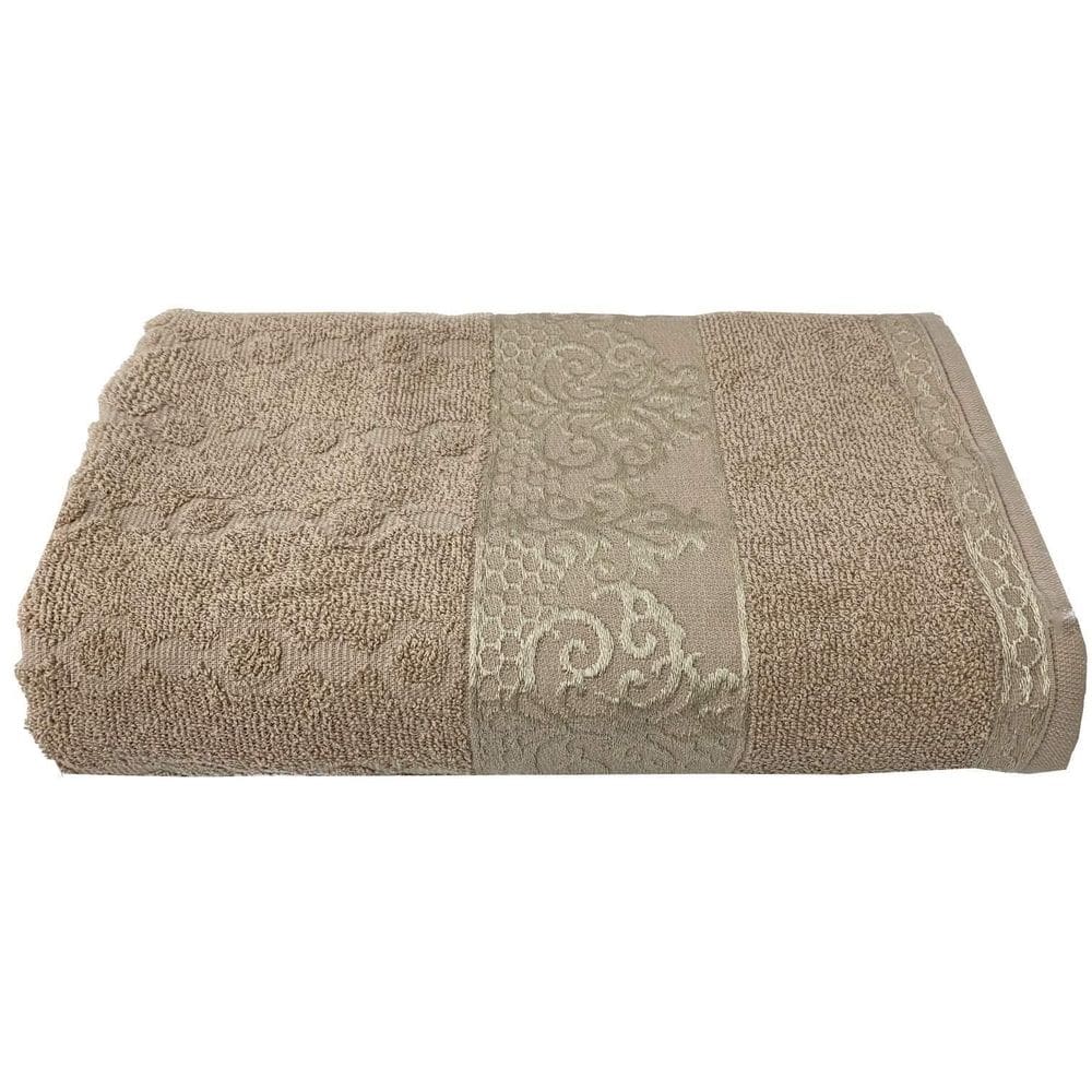 1 Toalha De Banho Bege Grossa Adulto Macia 75X140Cm