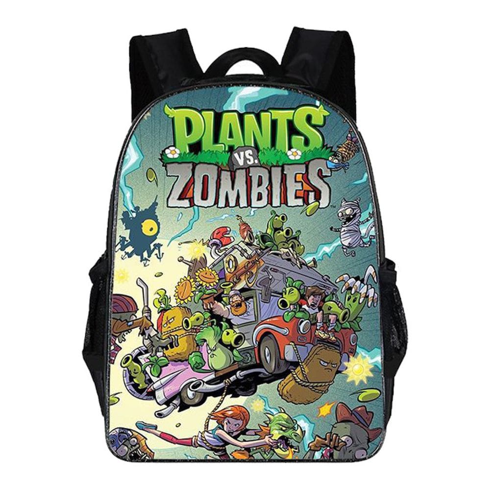 Mochila Plants Zombies Cartoon Kids School Oxford Cloth