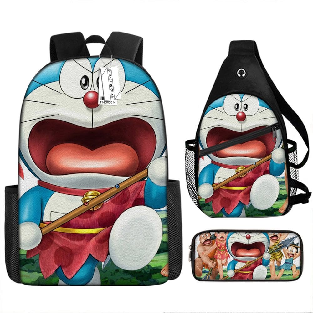Conjunto de mochilas Doraemons Cartoon Kids School Mochila Anime