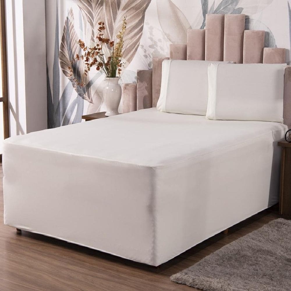 Jogo De Lençol Luva Solteiro Conjugada Colchão Box Malha 2P