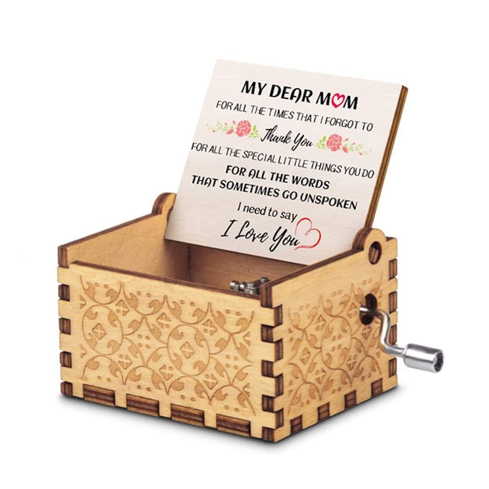 Caixa de música My Dear Mom Wood, tema de anime, presente de Dia das Mães