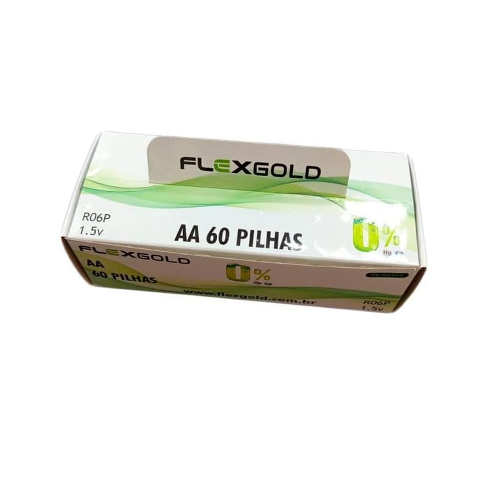 Caixa De Pilhas Aa Zinco 60 Unidades Flex Fx- Aaz60