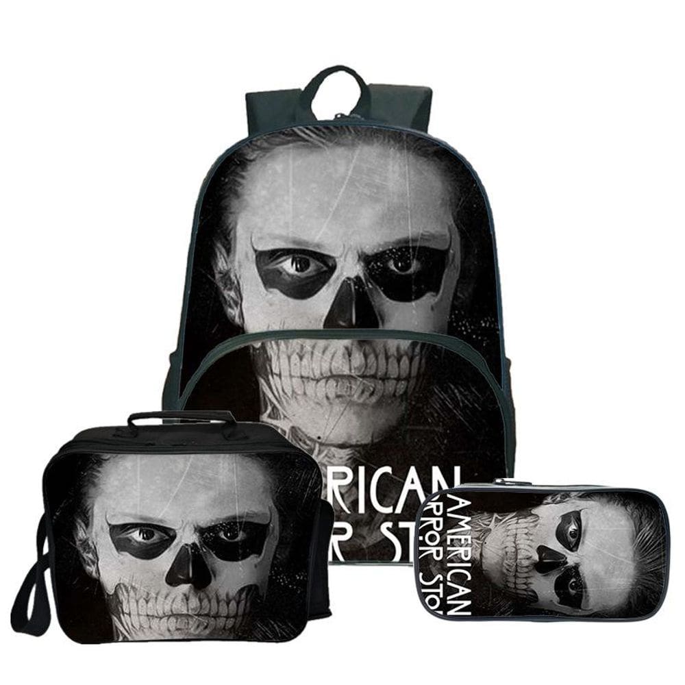 Conjunto de mochilas American Horror Story Satchel Anime com impressão 3D