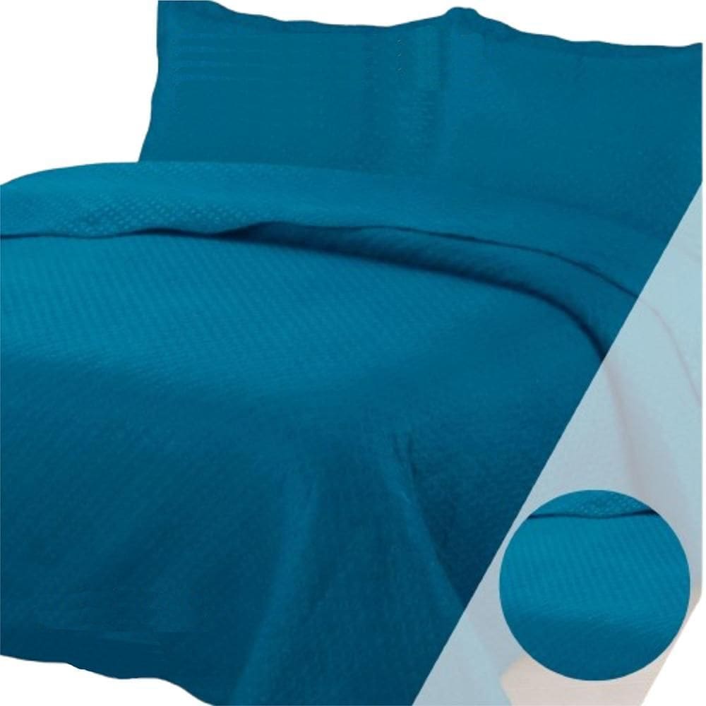 Colcha King Bouti Dupla Face 03 Peças - Azul Marinho