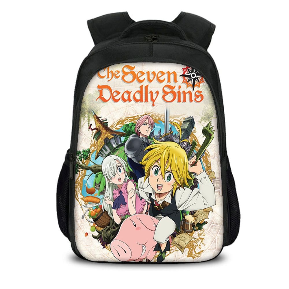 Mochila Seven Deadly Sins Meliodas Anime School Nylon 450g