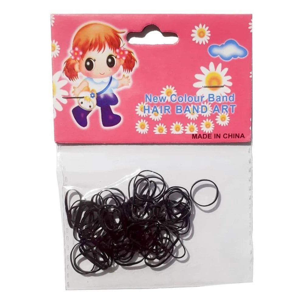 2X 70 Mini Xuxa Elástico Liga Silicone Preto Liso Penteado