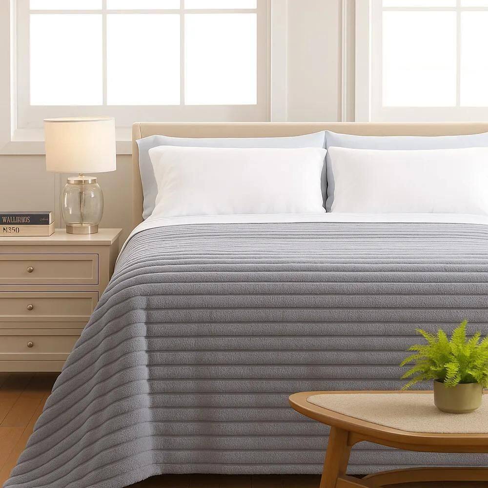 Cobertor / Manta Solteiro Quebec - Andreza Cinza