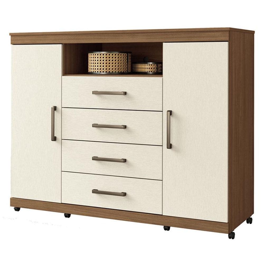 Comoda Havana Master com rodizio Jatobá Areia - Santos Andirá