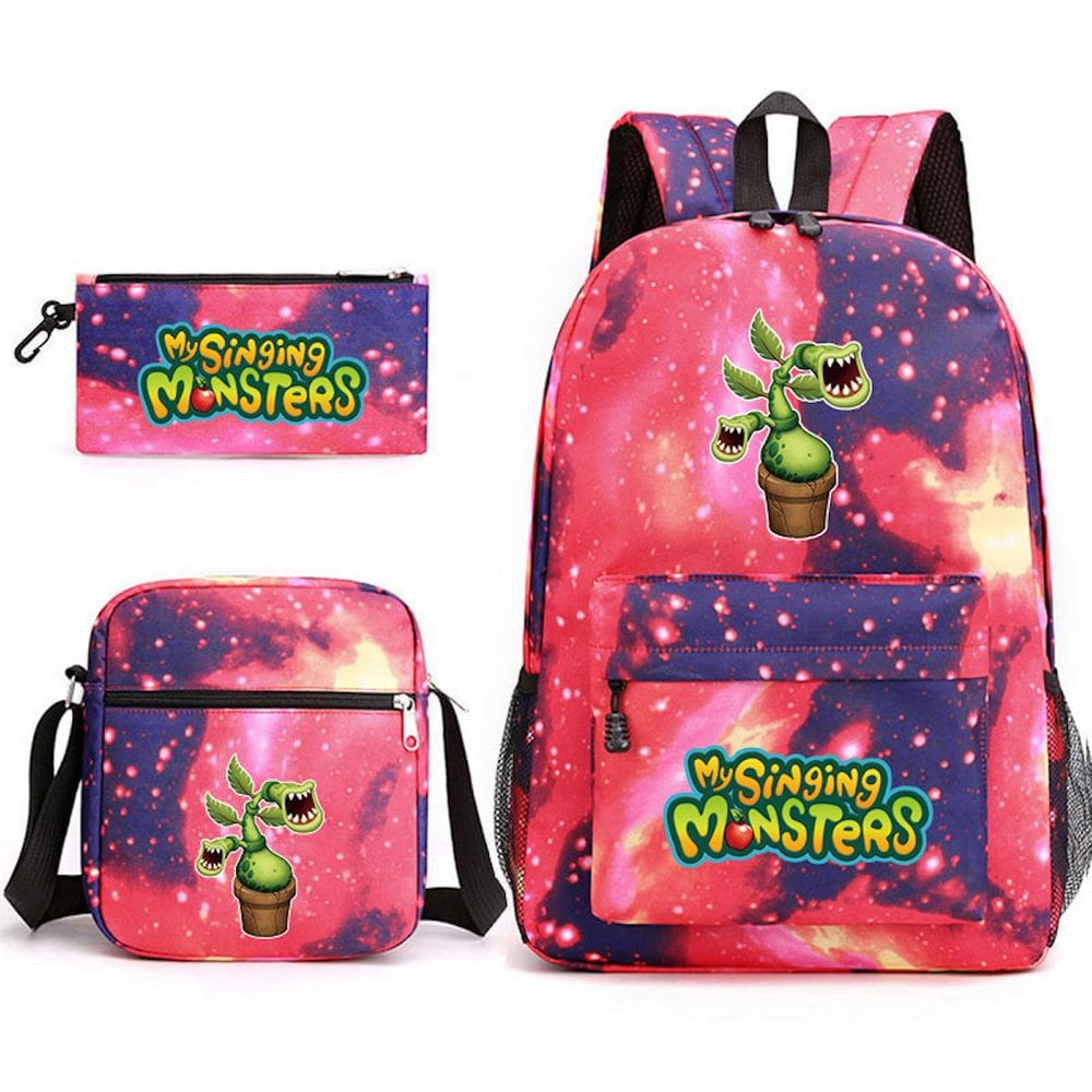 Conjunto de mochilas escolares Singings Monsters, 3 unidades para crianças