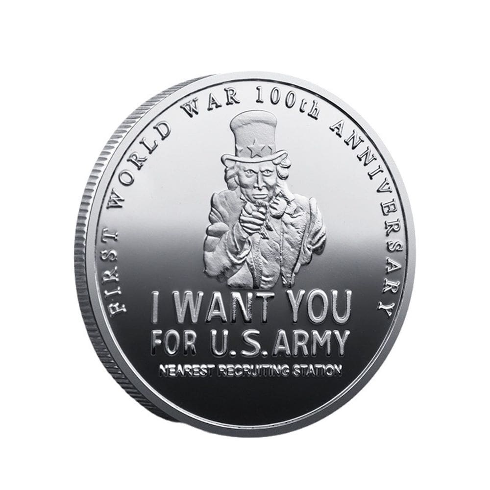 Moeda US Uncle Sam Patriotic Anime 4 cm de ferro 30 g com caixa