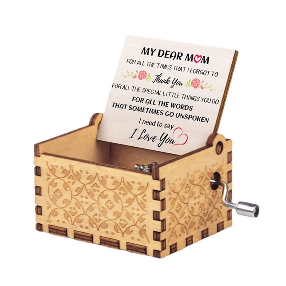 Caixa de música My Dear Mom Wood, tema de anime, presente de Dia das Mães