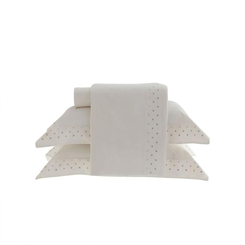 Jogo De Cama Queen Polinesy - Kacyumara Off White / Parisis