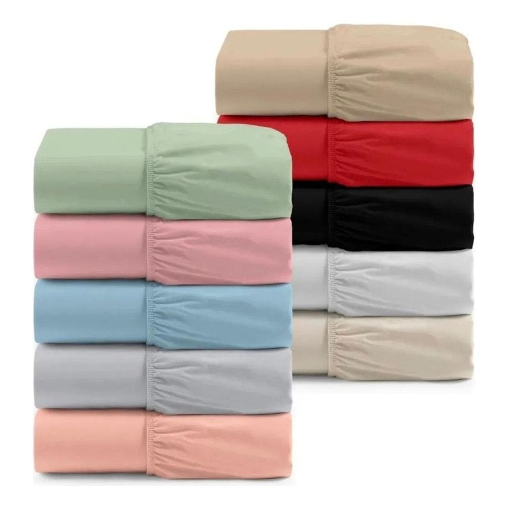 Jogo De Lençol Elástico Queen 3 Peças Percal 1600 Fios