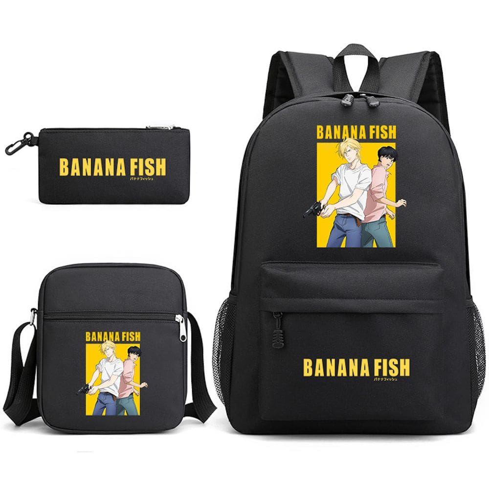 Conjunto de mochilas Bananas Fishs School de 3 peças para crianças