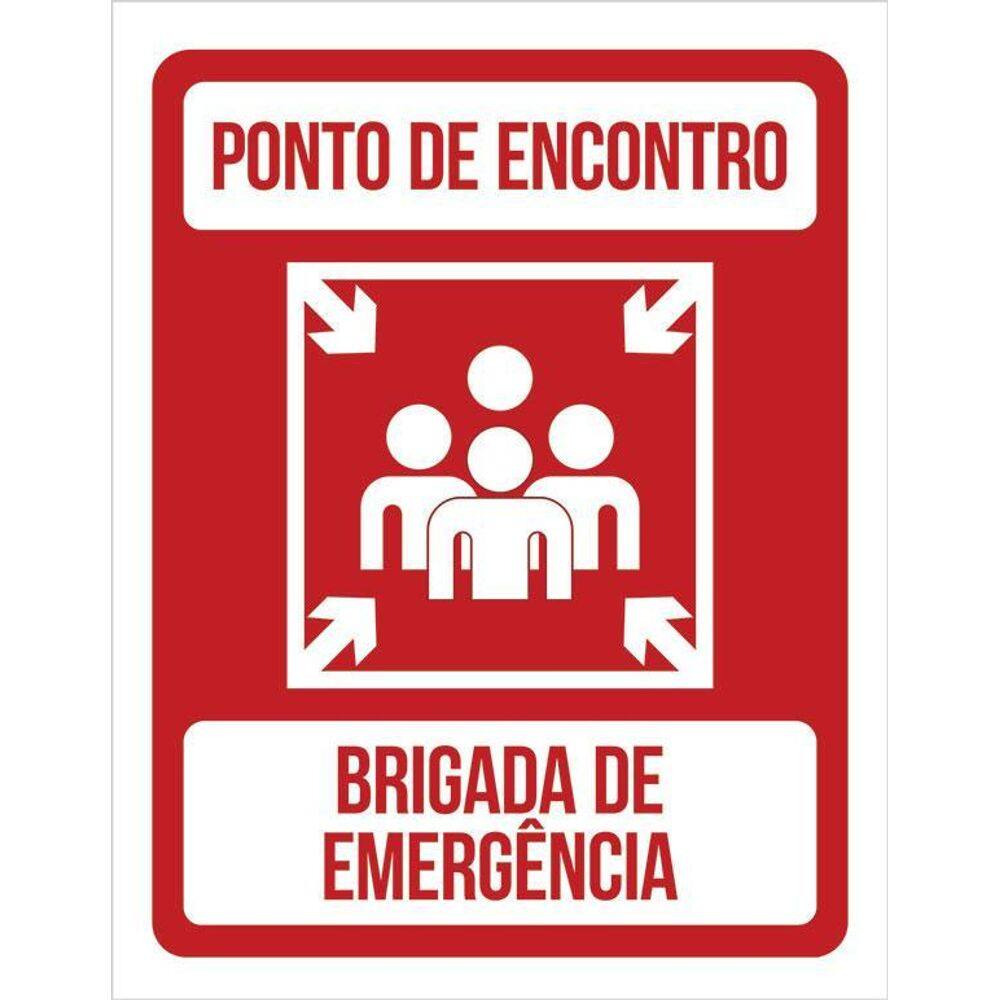 Placa De Sinalização - Ponto Encontro Brigada 36X46