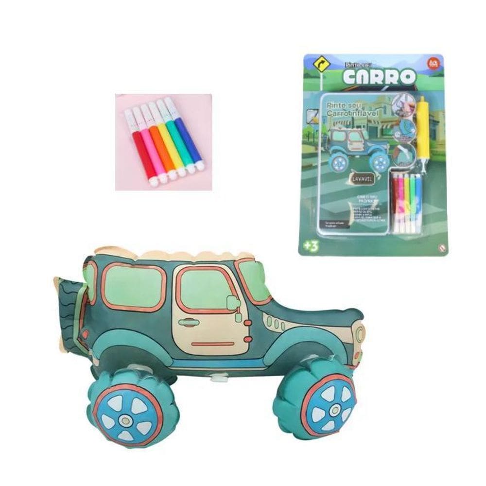 Brinquedo Carrinho P Pintar Pinte Seu Carro Inflável Lavavel