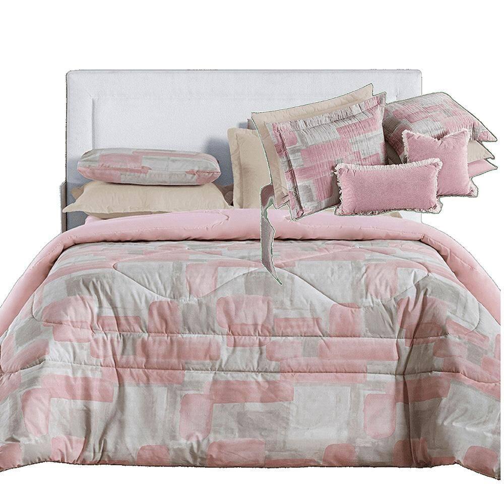 Kit Coordenado Edredom E Cobre Leito Sensuale King Quadri 4