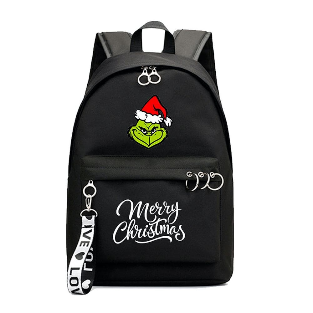 Mochila Grinch Christmas Cartoon Kids School 30x16x44cm