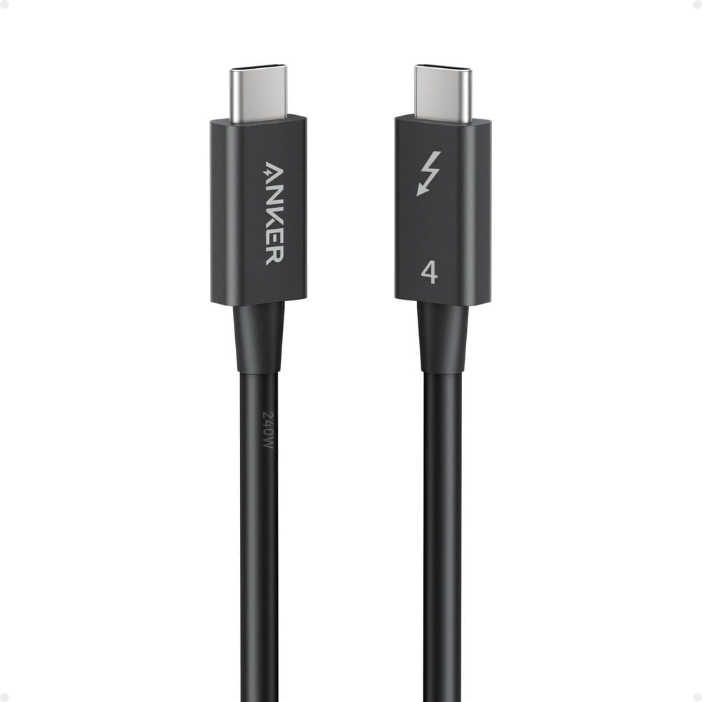 Cabo USB C certificado Anker Thunderbolt 4 para USB C de 2,3 pés
