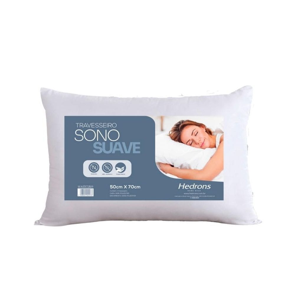 Travesseiro Hedrons Sono Suave Antialérgico 50X70 Cm