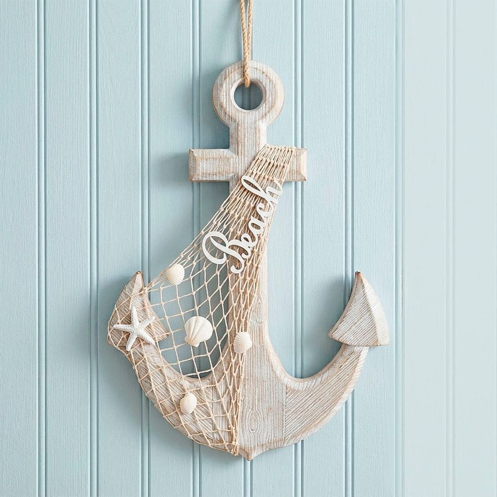 Âncora Náutica Grande Marítima Decoração Casa De Praia 48cm