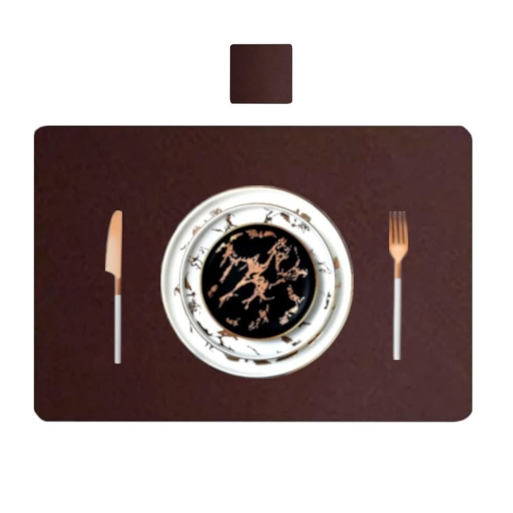 Kit 20 Pçs Jogo Americano Mesa Jantar Sala Restaurante Couro