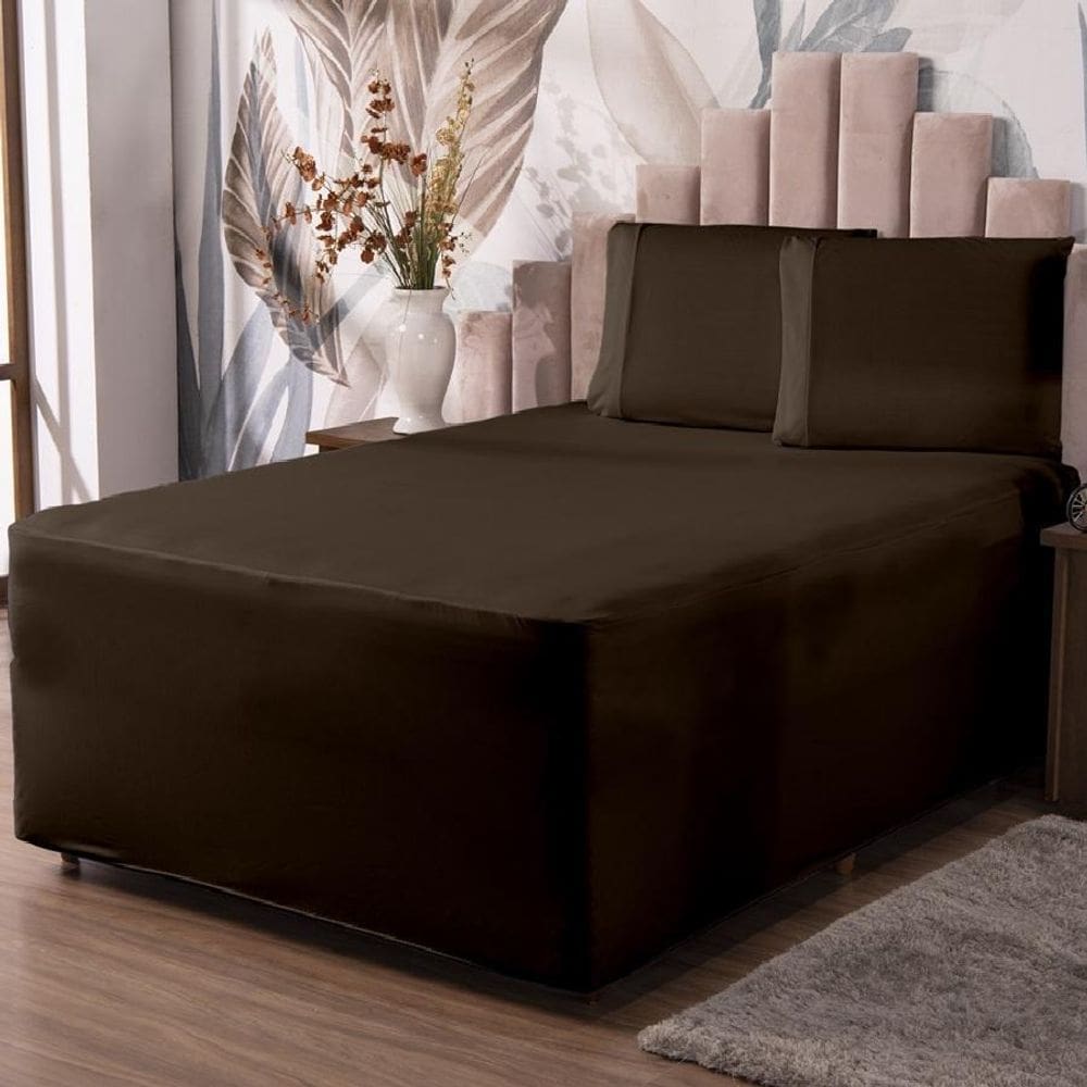 Jogo De Lençol Luva Solteiro Conjugada Colchão Box Malha 2P