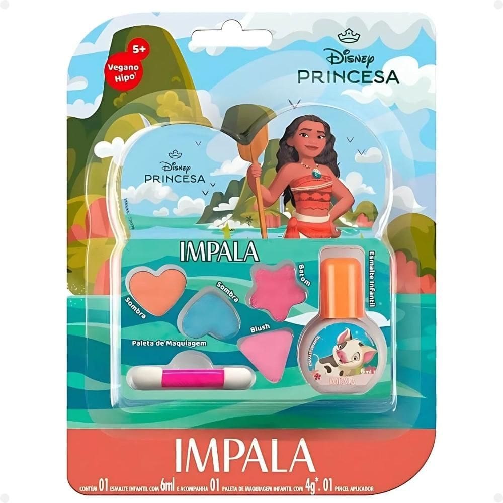 Kit Impala Moana: 1 Esmalte e 1 Paleta de Maquiagem