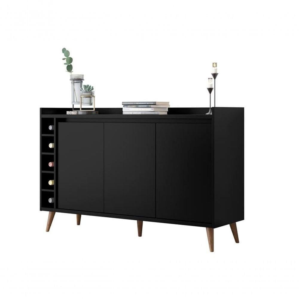 Buffet Com Adega Estilo Preto - Moveisaqui