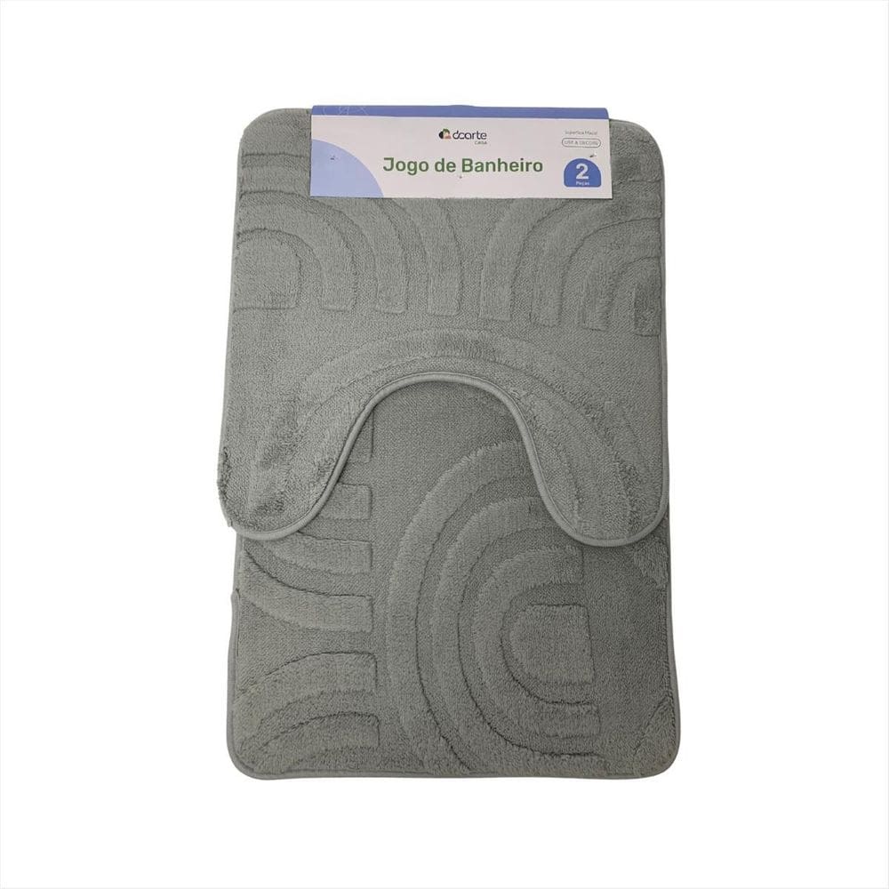 Jogo Tapete Piso Banheiro Absorvente Antiderrapante Box 2Pcs