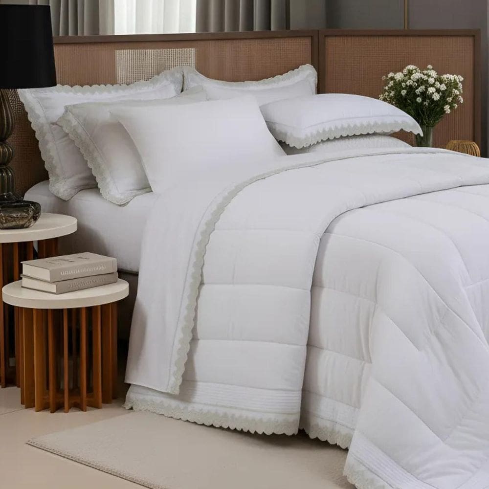 Colcha Bouti Queen Size Bordada Sublime 3Pçs Super Elegante