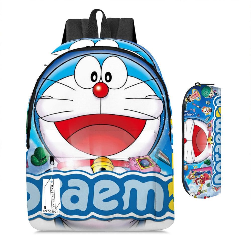 Mochila Doraemons Cartoon Kids School Nylon, 2 unidades/conjunto