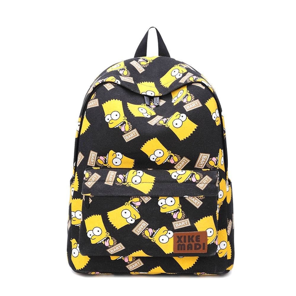 Mochila escolar infantil Simpsons, algodão e poliéster impressos em 3D