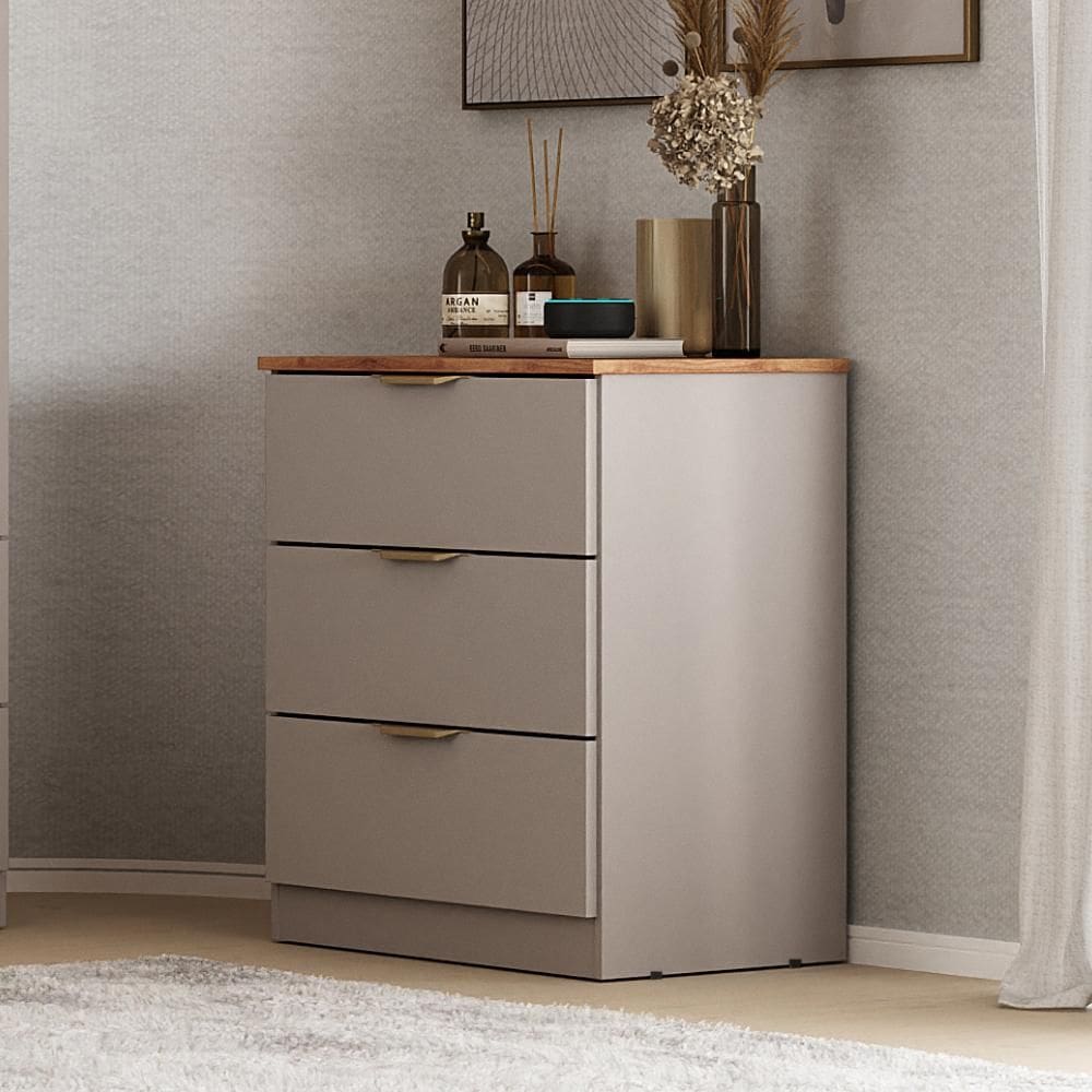 Cômoda Milan 3 Gavetas Carraro Avelã