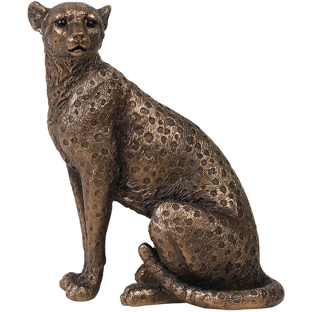 Estatueta de escultura em resina de leopardo para decoração de mesa de casa