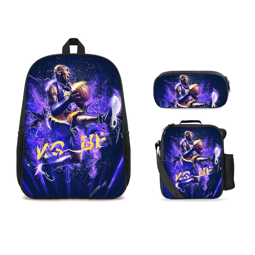 Conjunto de mochilas escolares Kobes Bryants, bolsa casual, 3 peças