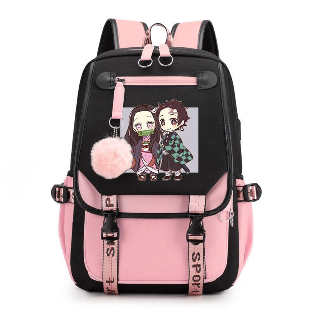 Mochila Demons Slayers Kamados Tanjirous Anime School 29x16x46cm