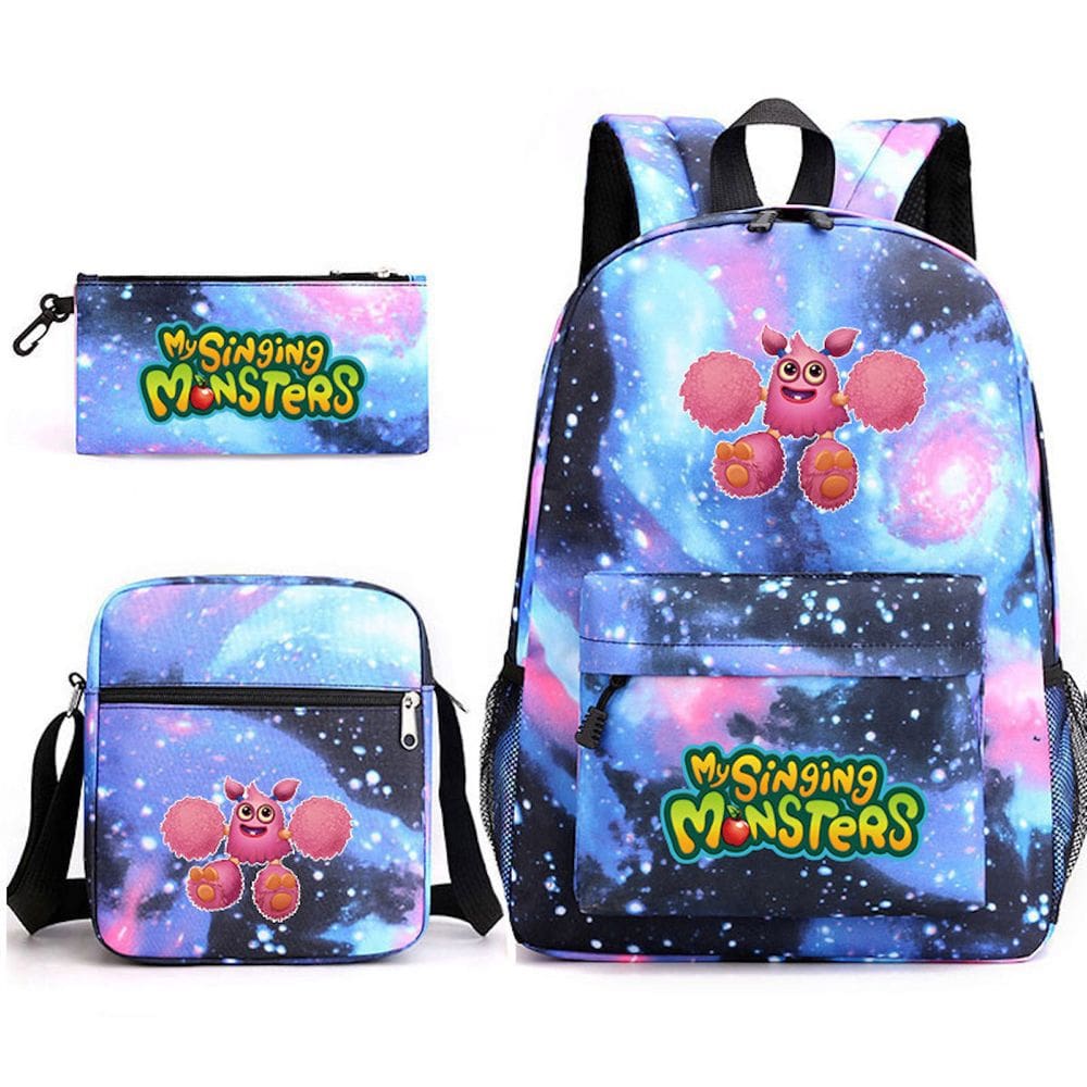 Conjunto de mochilas escolares Singings Monsters, 3 unidades para crianças
