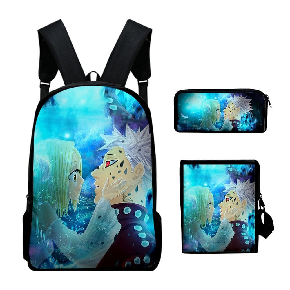 Conjunto de mochilas Sevens Deadlys Sins School para crianças, 3 unidades
