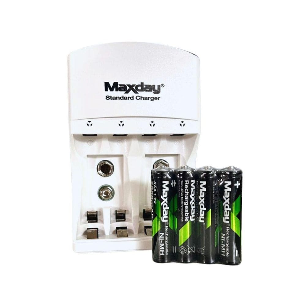 Kit Carregador + 4 Pilhas Aaa 2800Mah Recarregável