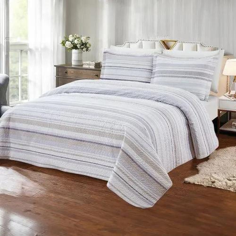 Kit Colcha / Cobre Leito Solteiro Ultrassonic Estampado