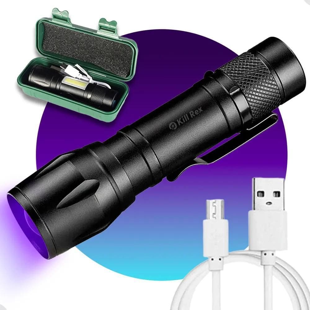 2X Lanterna Uv Led Luz Negra Roxa Ultravioleta Detecta Escor