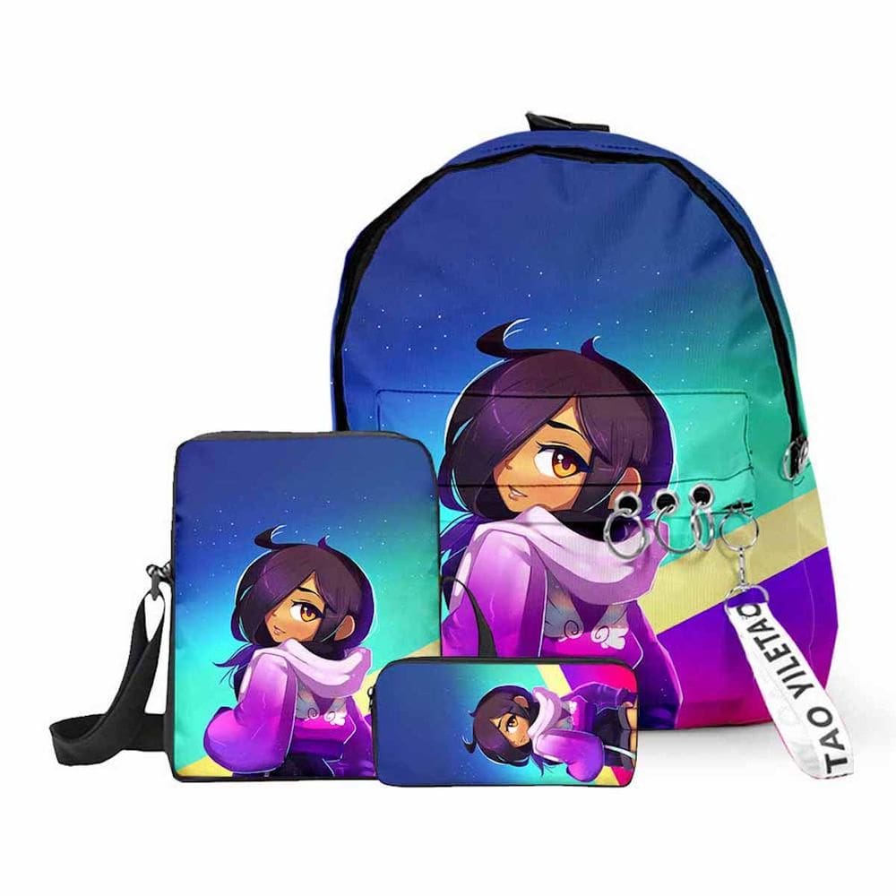 Conjunto de mochilas Aphmaus Cartoon Kids School Mochila Anime