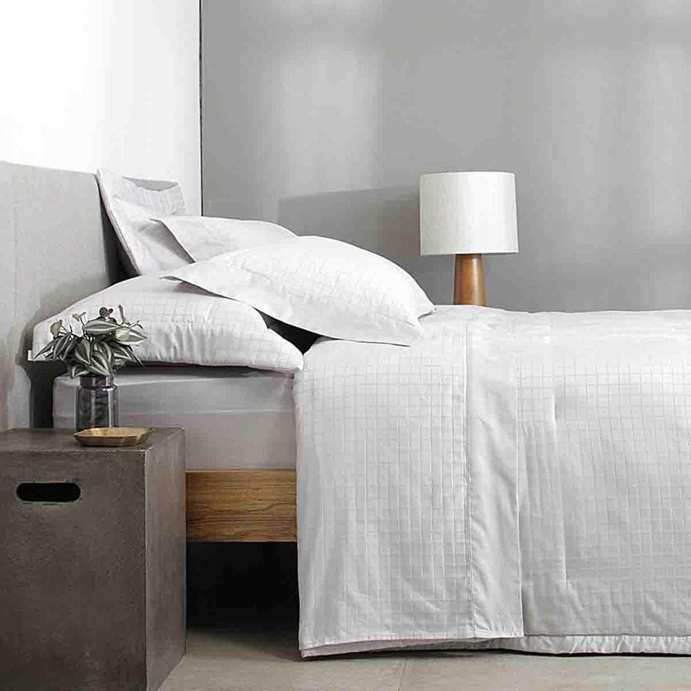 Jogo Cama Casal 300 Fios Damask Square Cinza Buddemeyer