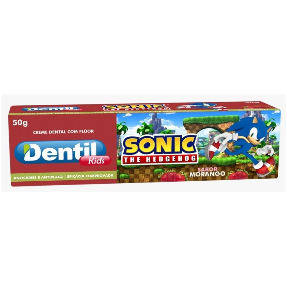 Creme Dental Dentil Kids Sonic The Hedgehog Sabor Morango 50g