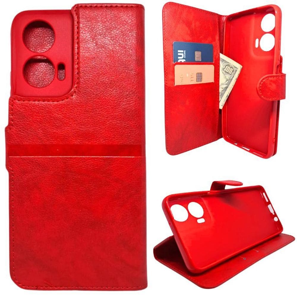 Kit Capa Carteira Compatível Com Motorola G35 + Película 3D